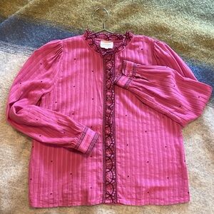 Sezane pink/purple cotton blouse 38